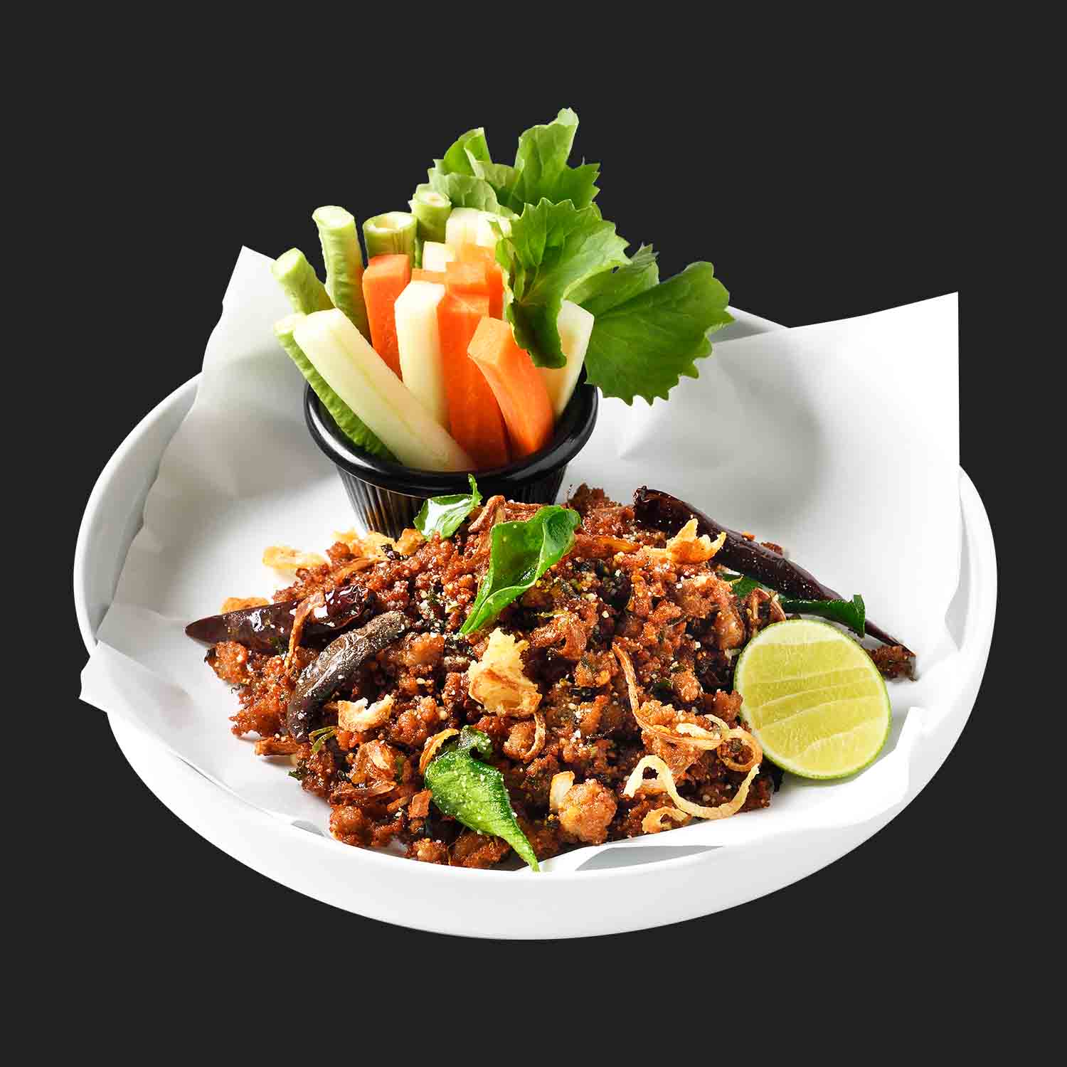 ลาบหมูทอด